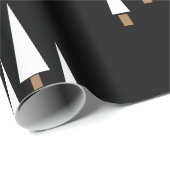 Moderner Schwarzer Bauernhof Weihnachtsbaum Geschenkpapier (Rolleneckpunkt)