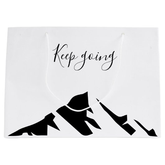 Moderner Schwarzer Behalt wird einfach Große Geschenktüte (Vorderseite)