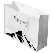 Moderner Schwarzer Behalt wird einfach Große Geschenktüte (Vorderseite Schrägansicht)