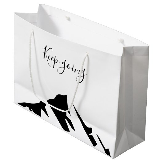 Moderner Schwarzer Behalt wird einfach Große Geschenktüte (Vorderseite Schrägansicht)