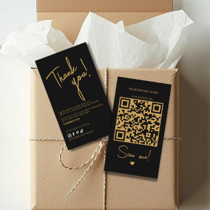 Moderner schwarzer Bestell-Danke-QR-Code Visitenkarte