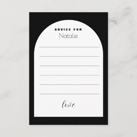 Moderner Schwarzer Bogen Eleganter Schriftart Grad Begleitkarte (Vorderseite)