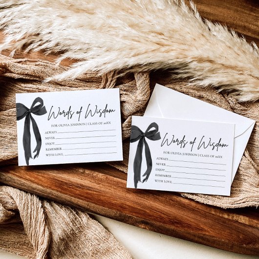 Moderner Schwarzer Bow-Abschluss - Ratgeber für We Begleitkarte