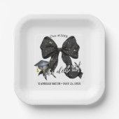 Moderner schwarzer Bow sie tat es Papier Square Pl Pappteller (Vorderseite)