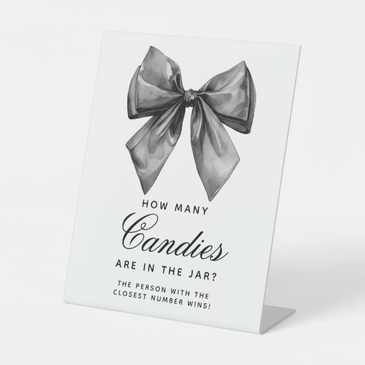 Moderner Schwarzer Bow, wie viele Candies im Jar s Sockelschild (Vorderseite)