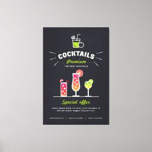 Moderner schwarzer Cocktail Leinwanddruck