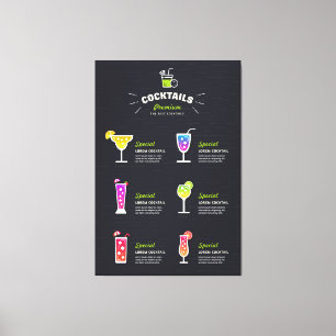 Moderner schwarzer Cocktail Leinwanddruck