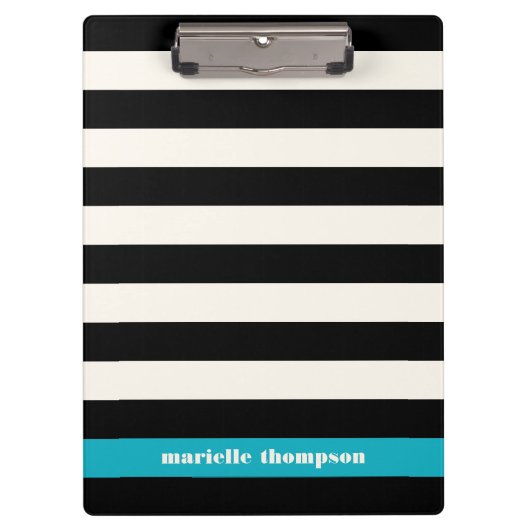 Moderner schwarzer, cremiger und türkisfarbener St Klemmbrett (Vorderseite)