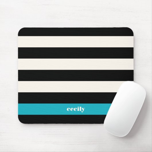 Moderner schwarzer, cremiger und türkisfarbener St Mousepad (Mit Mouse)