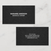 Moderner schwarzer Denim-Stoff-Hintergrund Visitenkarte (Vorne/Hinten)