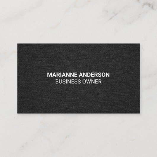 Moderner schwarzer Denim-Stoff-Hintergrund Visitenkarte (Vorderseite)