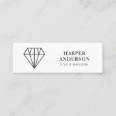 Moderner Schwarzer Diamant Beruflich Mini Visitenkarte (Vorderseite)