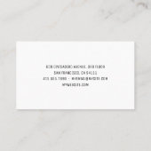 Moderner Schwarzer Diamant Beruflich Visitenkarte (Rückseite)