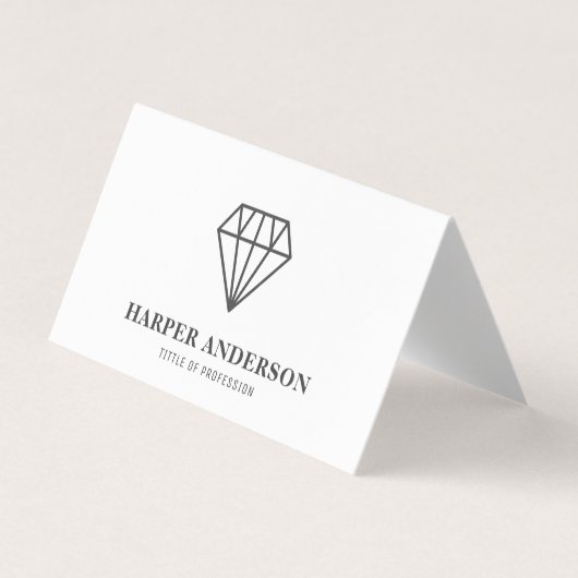 Moderner Schwarzer Diamant Beruflich Visitenkarten (Vorderseite)