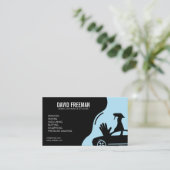 Moderner Schwarzer Druck Waschen des mobilen Autos Visitenkarte (Stehend Vorderseite)