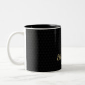 Moderner Schwarzer Eleganter Individuelle Name Zweifarbige Tasse (Links)