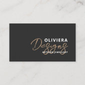 Moderner schwarzer Eleganter Script Typografy QR C Visitenkarte (Vorderseite)