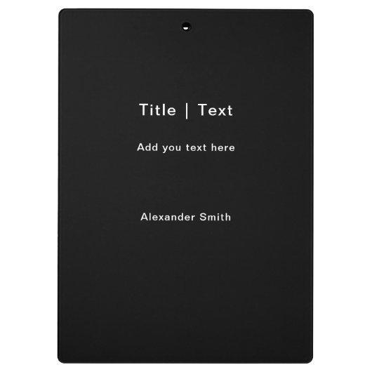 Moderner Schwarzer Familiensammler mit benutzerdef Klemmbrett (Rückseite)