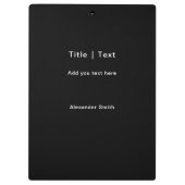 Moderner Schwarzer Familiensammler mit benutzerdef Klemmbrett (Rückseite)