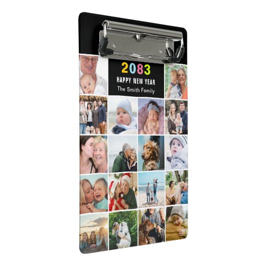 Moderner Schwarzer Familiensammler mit benutzerdef Mini Klemmbrett (Schrägansicht)