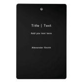 Moderner Schwarzer Familiensammler mit benutzerdef Mini Klemmbrett (Rückseite)