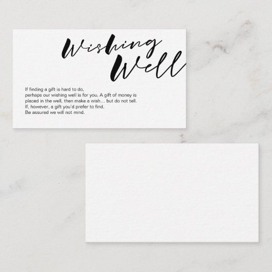 Moderner Schwarzer Farbminimalismus Schriftart, Wü Begleitkarte (Vorne/Hinten)