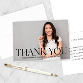 Moderner Schwarzer Foto Abschluss Dankeskarte