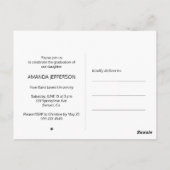 Moderner, schwarzer Foto Abschluss Postkarte (Rückseite)