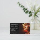 Moderner Schwarzer Foto Collage Trendy Makeup Arti Visitenkarte (Stehend Vorderseite)