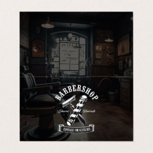Moderner schwarzer Friseur-Barbershop gefaltet Visitenkarten