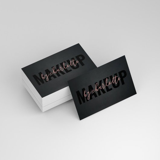 Moderner Schwarzer Friseur Makeup Artist Visitenkarte