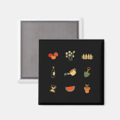 Moderner schwarzer Gartenmagnet Magnet (Vorderseite/Rückseite)