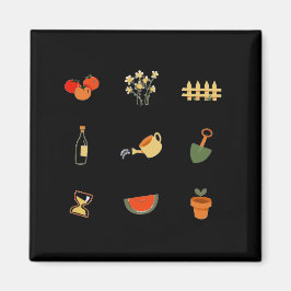 Moderner schwarzer Gartenmagnet Magnet