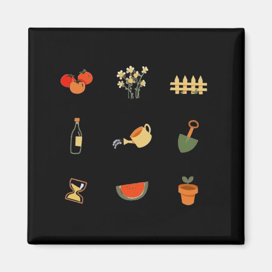 Moderner schwarzer Gartenmagnet Magnet (Vorne)