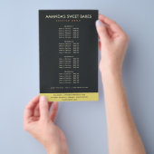 MODERNER, SCHWARZER, GELB-FOTO-PREISDIENST FLYER (Handgriff)