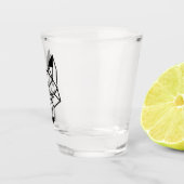 Moderner Schwarzer geometrischer Fuchs Schnapsglas (Rechts)