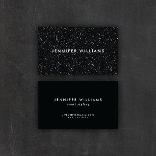 Moderner Schwarzer Glitzer-Effekt   Visitenkarten Visitenkarte