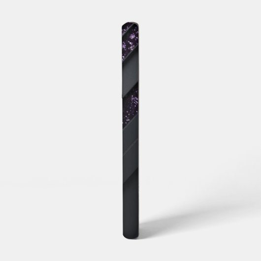 Moderner Schwarzer Glitzer Geometrisch Samsung Galaxy Hülle (Linke Seite)