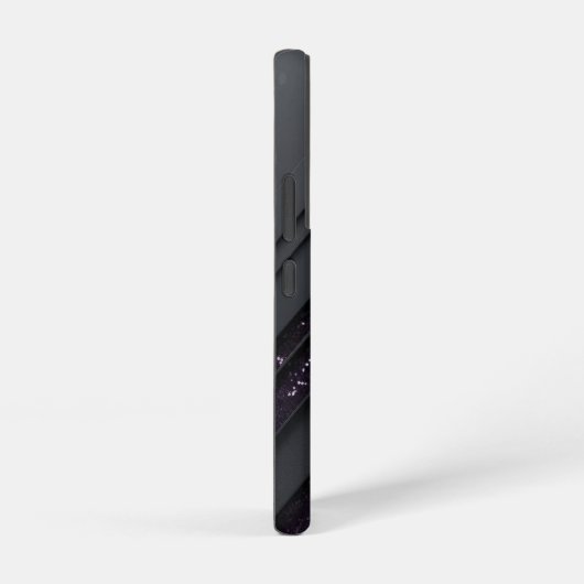 Moderner Schwarzer Glitzer Geometrisch Samsung Galaxy Hülle (Rechte Seite)