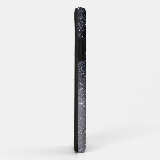 Moderner Schwarzer Glitzer Glitzern Personalisiert Case-Mate iPhone Hülle (Hinten/Rechts)