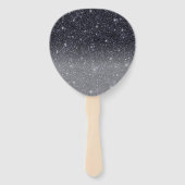 Moderner Schwarzer Glitzer Glitzern Personalisiert Fächer (Rückseite)