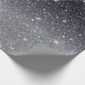 Moderner Schwarzer Glitzer Glitzern Personalisiert Geschenkpapier (Ecke)