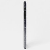 Moderner Schwarzer Glitzer Glitzern Personalisiert iPhone Hülle (Linke Seite)