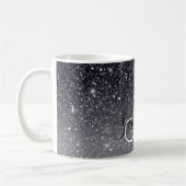 Moderner Schwarzer Glitzer Glitzern Personalisiert Kaffeetasse (Links)