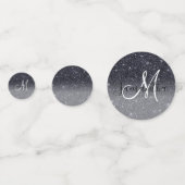Moderner Schwarzer Glitzer Glitzern Personalisiert Konfetti (Vorderseiten)