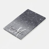 Moderner Schwarzer Glitzer Glitzern Personalisiert Post-it Klebezettel (angewinkelt)