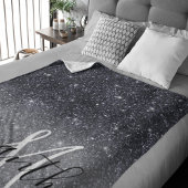 Moderner Schwarzer Glitzer Glitzern Personalisiert Sherpadecke