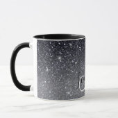 Moderner Schwarzer Glitzer Glitzern Personalisiert Tasse (Links)