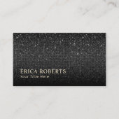 Moderner Schwarzer Glitzer Minimalistisch Visitenkarte (Vorderseite)