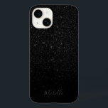 Moderner Schwarzer Glitzer Minimalistischer Indivi Case-Mate iPhone 14 Hülle<br><div class="desc">Modernes Black Glitzer Minimalistisch Individuelle Name iPhone Case.</div>